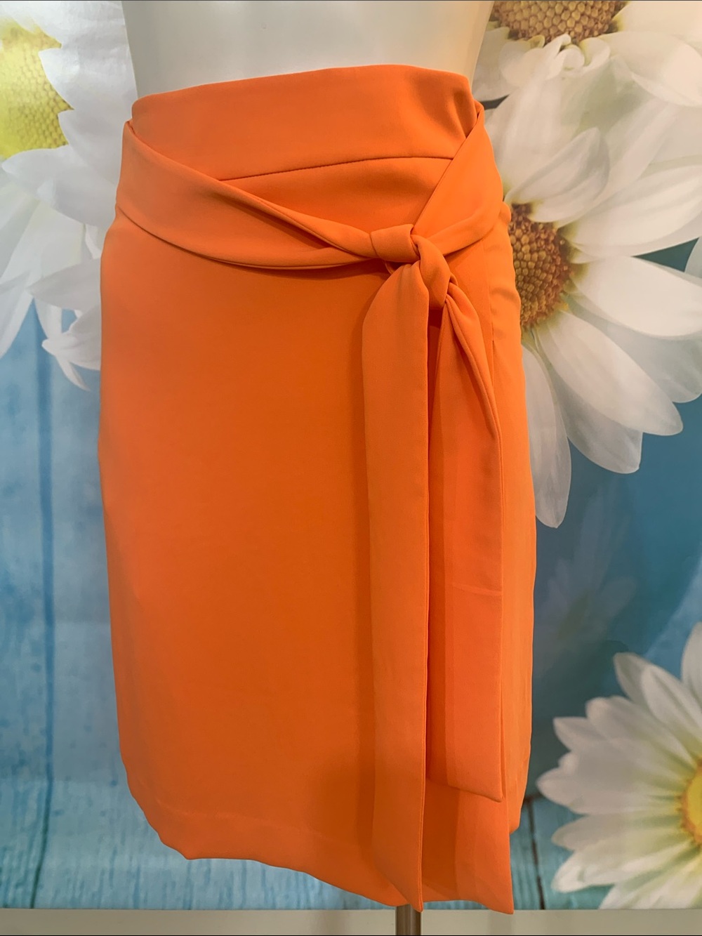 Ann Taylor orange pencil skirt size OOP